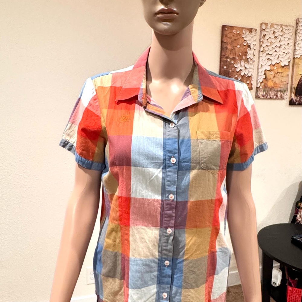 Colorful Plaid Short Sleeve Shirt